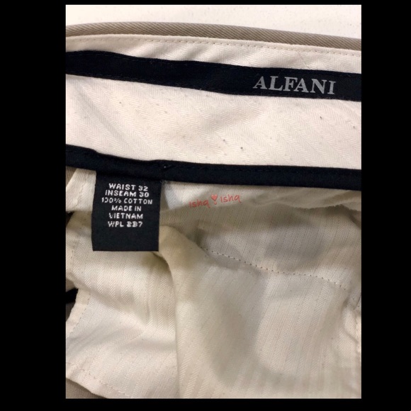 Alfani Flat Front Khaki/Slacks/Pant Uniform 32/30 - Picture 5 of 8